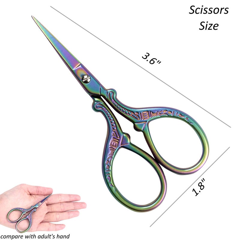 BIHRTC 3.6 Inch Mini Embroidery Scissors Sewing Crafting Stainless Steel Sharp Tip Scissors Shears for Needlework Threading Craft Art Work DIY Tools Cross Sticth - Image 2